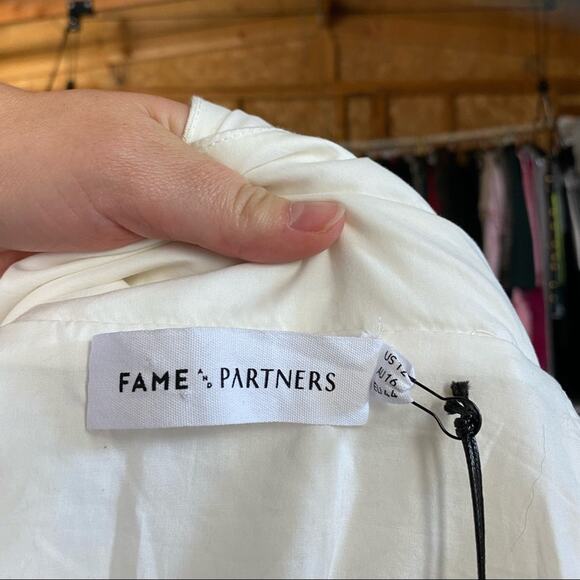 Fame and Partners Cream Wrap Dress Size 12 - Picture 4 of 6